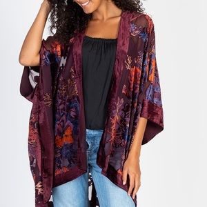 natural life velvet kimono nwot